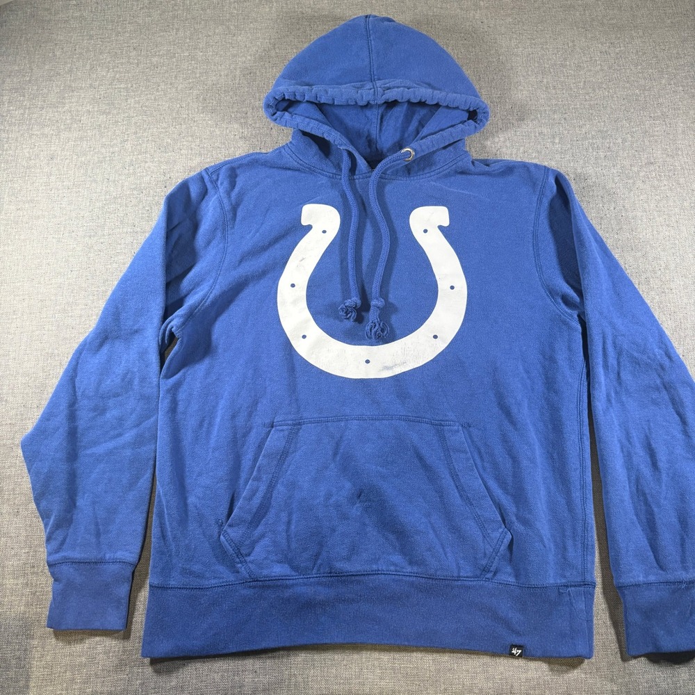Brand Indianapolis Colts Hoodie Mens Medium Blue NFL Horseshoe Pullover '47